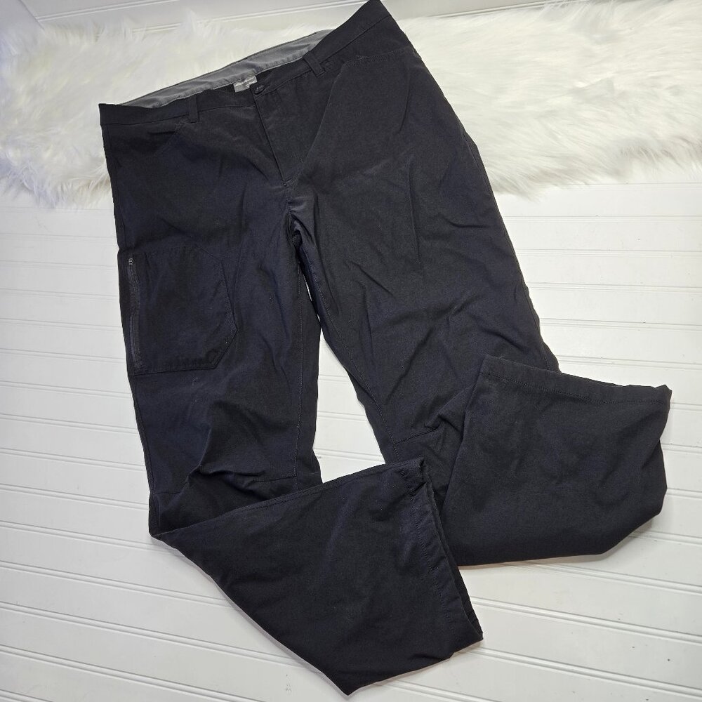 Eddie Bauer Men’s Fleece Lined Black 2-Way Stretch Tech Pant Size 40 x 32 EUC